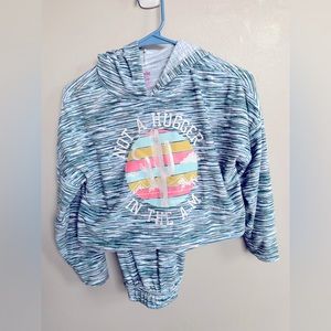 2/$15 Justice Sleep Pajama Set With Hoodie Big Girl size 10 (M)